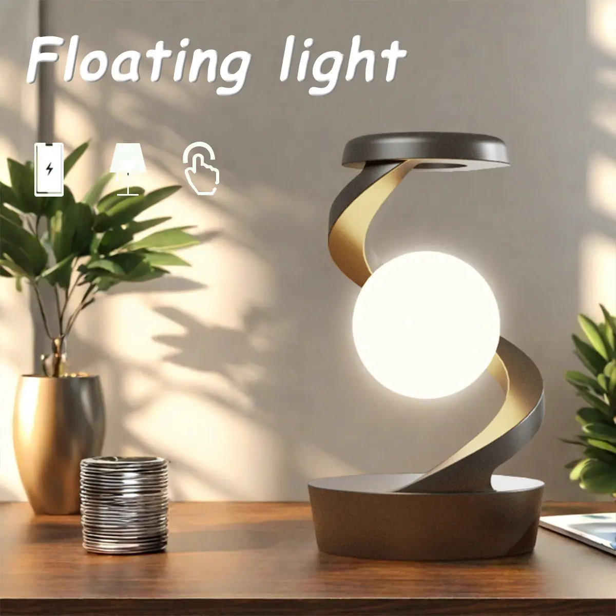 Motion Sensor LED Night Lamp Floating Rechargeable Bedside Table Lamp Cordless Touch Control Dimmable Ambient Light For Bedroom Nursery