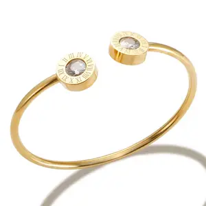 Number Romano bangle stainless steel PVD 18 k