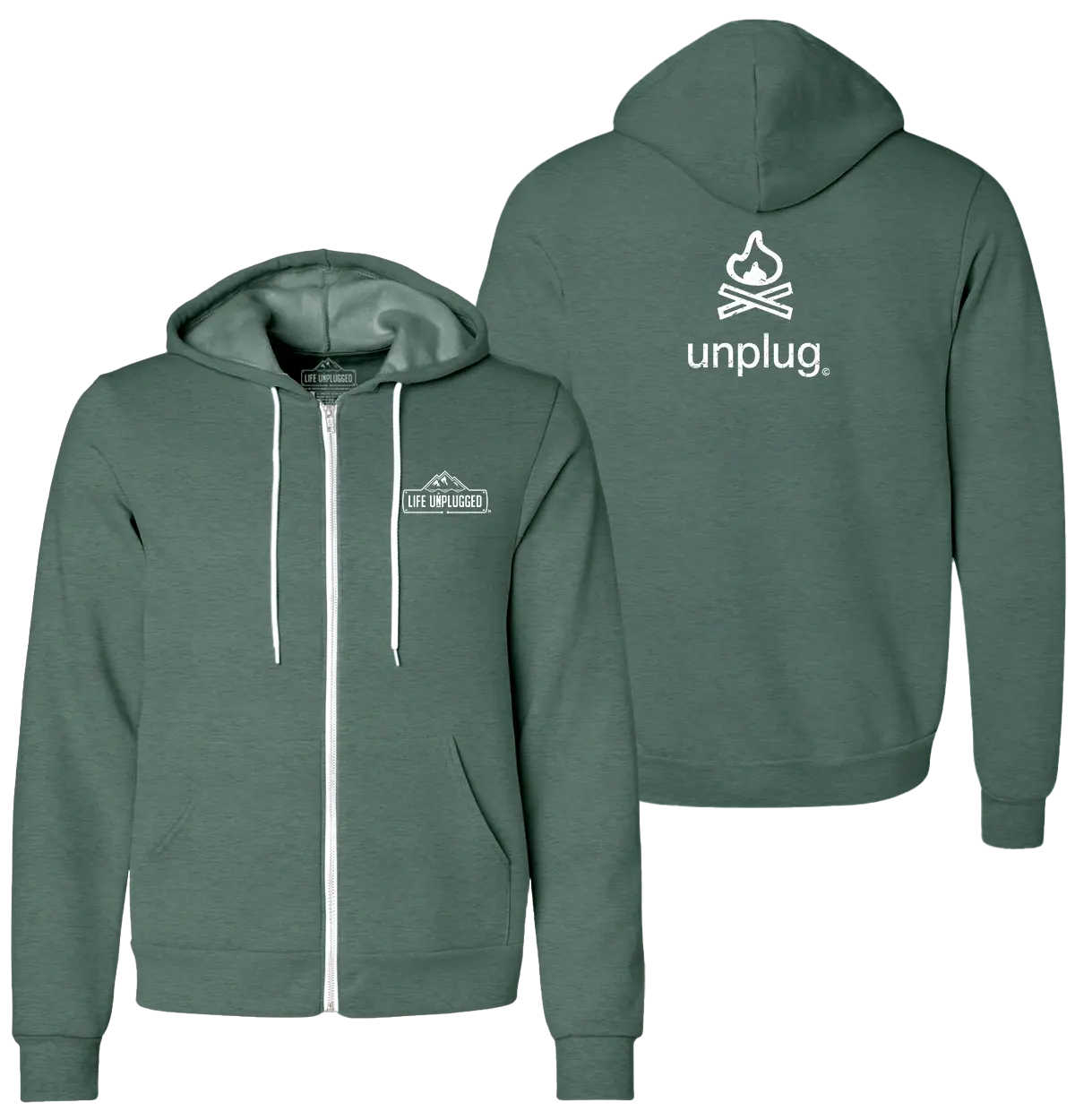 Life Unplugged Unplug CAMPFIRE Supersoft Midweight Zip Up Hoodie for Women Fitted Casual Pullover Long Sleeve Sweatshirt