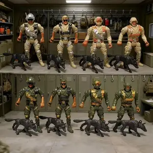 8-Piece Tactical Miniature Figure Set, 5-Jointed Action Figures, Military & Police Models, Perfect Gift for Gamers, Ideal for Various Occasions