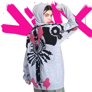 Arcane Vi Full Back Tattoos Printed Art Streetwear Casual Jinx Hoodie