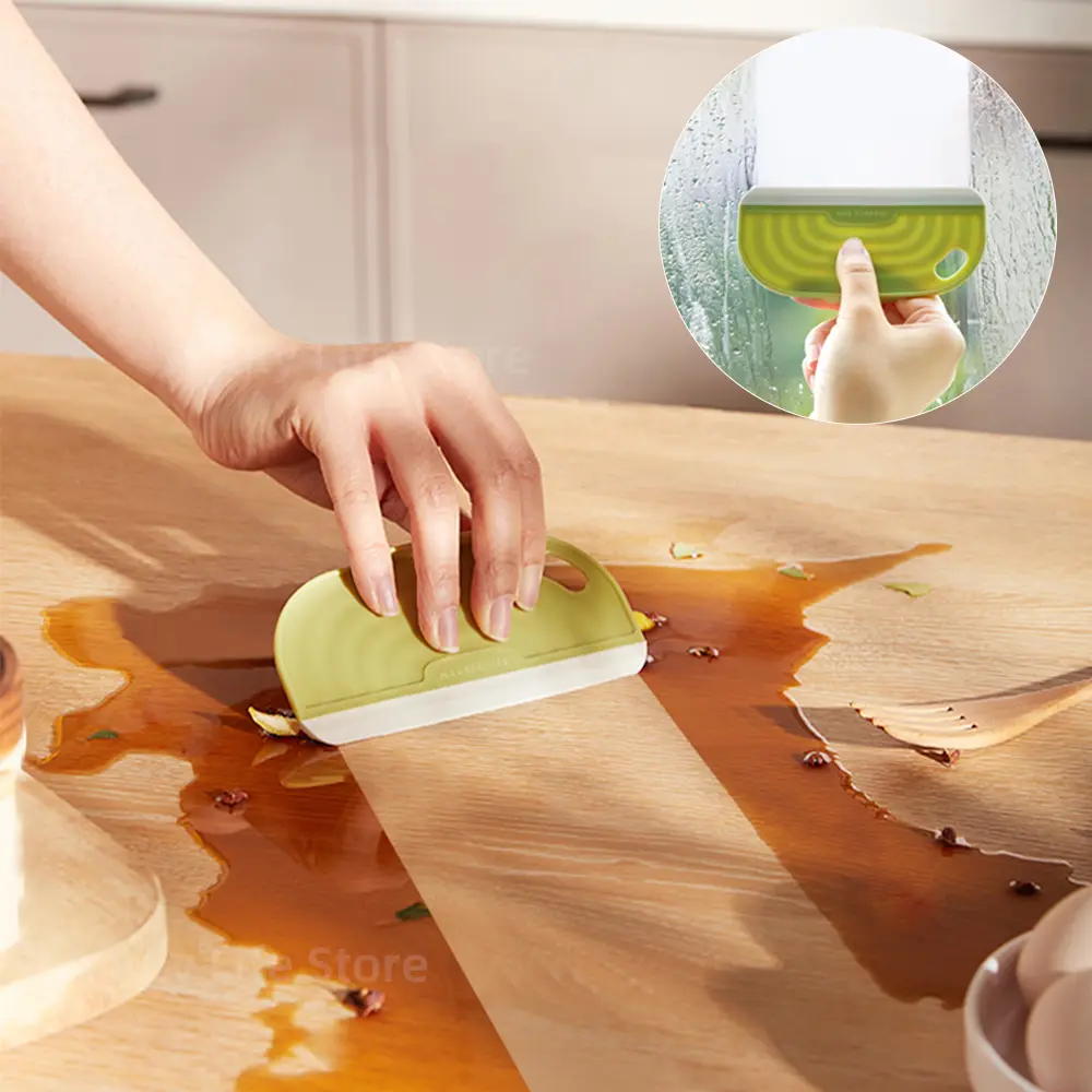 Non-Scratch Soft Silicone Handy Squeegee Kitchen Sink Squeegee  Window Mirror Water Wiper Clean Scraping Film Scraper Orange soft kitchen squeegee