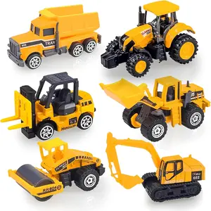 OSAISAI 6 Pack Diecast Construction Toys, Mini Excavator Toy Alloy Construction Truck Model Set for Boys Age 3 4 5 6 7 Years Old, Kids Toddlers Birthday Gifts & Party Favors & Easter Basket Stuffers