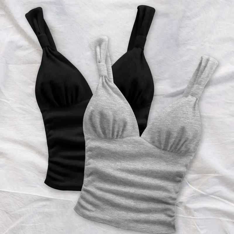 Women's Solid Color Tank Top, Casual Sleeveless Top, Ladies Clothes for All Seasons, Basic Camisole, Camisole Tops