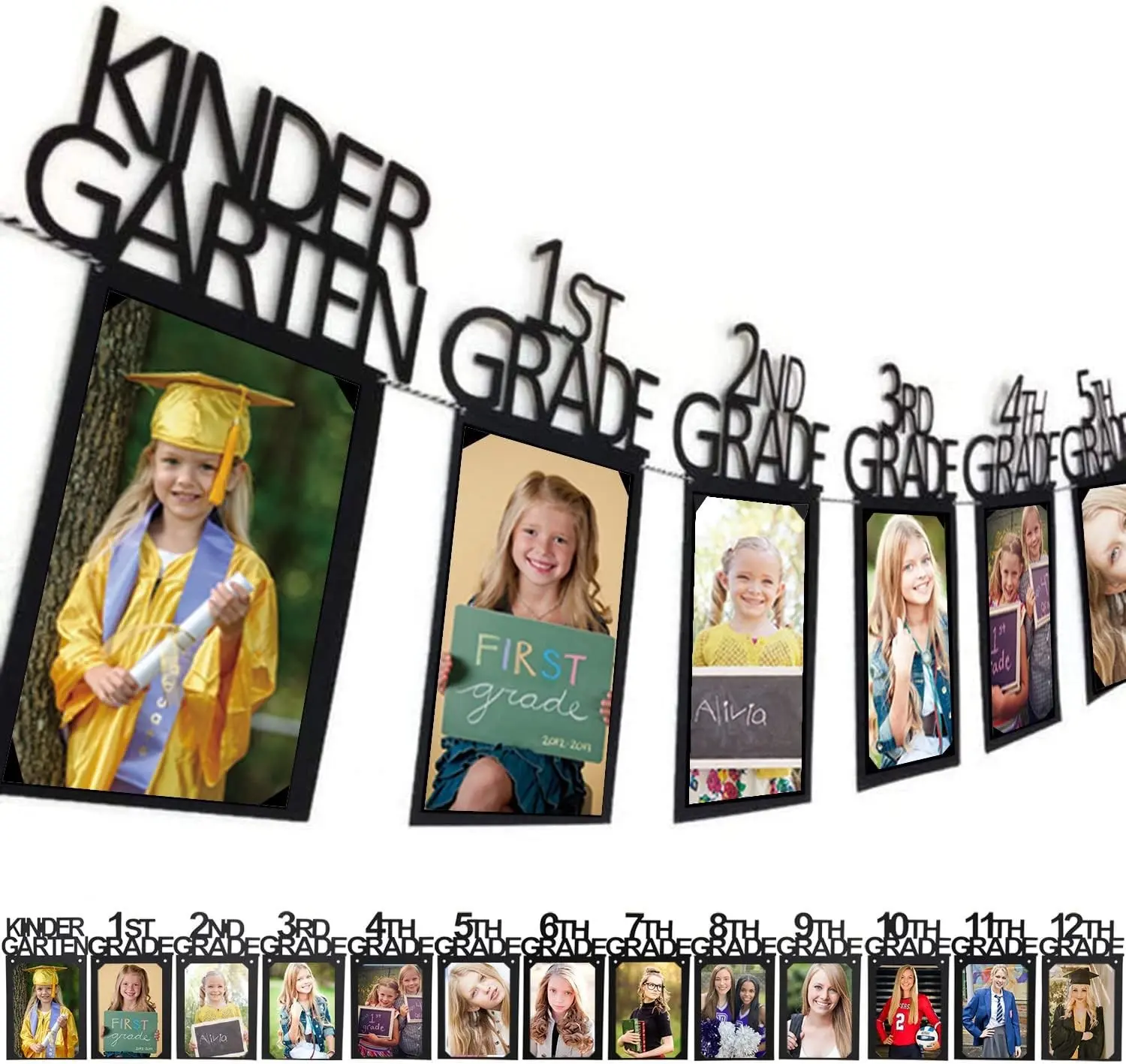 Graduation Decorations 2026 5x7 Photo Banner for Class of 2026 2027 Decorations K-12 Picture Banner for Senior High School Decor Graduation Party Supplies TD114