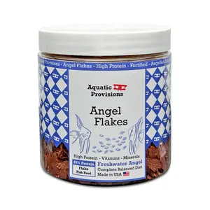 Angel Flakes Fish Food, Freshly Made in USA for Freshwater Angelfish, high protein with added vitamins and minerals