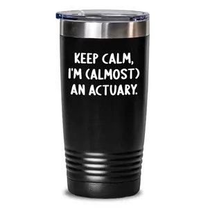 Funny Actuary Gifts from Friends Unique Tumblers for Actuary Men Keep Calm I'm (almost) An Actuary Christmas Tumbler