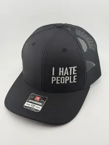 Richardson I Hate People 112 Trucker Hat - Premium Fit, Adjustable Snapback, Breathable Mesh Back, Bold Attitude Design, All-Day Comfort, Clothes, Men's Accessories