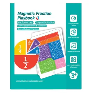 Magnetic Fraction Playbook! Visual Math Manipulatives for Elementary Kids, Interactive Learning Tiles & Circles with Demonstration Book, Montessori Homeschool Supplies for Fractions & Arithmetic, Perfect Back to School Gift#Mother's Day