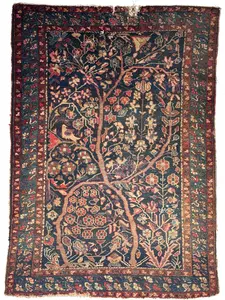 EXOTIC Growing Tree of Life | Deep Navy, Rusty, Camel with Hidden Bird | 4.6 x 6.8