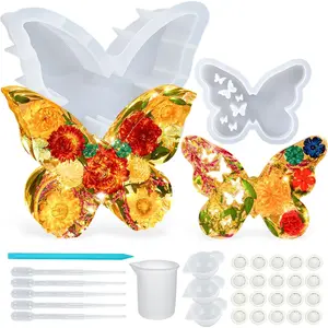 2 pcs of butterfly epoxy silicone mold kit - with tools, DIY Christmas decorations for weddings, bouquet preservation, insect specimens, bookends, and home decor