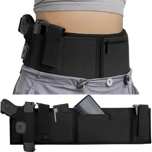 Waist Tight Pistol Holster-Invisible Quick Pull out Neoprene Outdoor Holster with Belt, Suitable for Outdoor Use