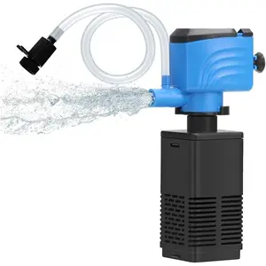 Aquarium Filter 5-15 Gallon Fish  Filter 120GPH  Pump For Aquariums Adjustable Air Flow Submersible Internal Aquarium Filters For Pond Wavemaker Air  Freshwater And Saltwater