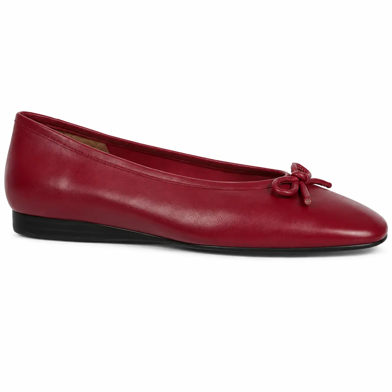 Women’s Square Toe Ballet Flats – Tibetan Tan Leather Low Wedge Shoes - Tibetan Tan Leather