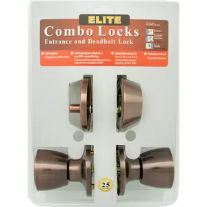WorldWide Sales Online Combo Lockset Entry Door Lock & Deadbolt Antique Copper 3 Keys – Door Locks, import_2021_10_29_21