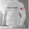Men's Cartoon Print Long Sleeve Hooded T-Shirt, Casual Fitted Moderate Fabric Casual Fitness Wear Gym Athletic Clothes Gym Workout Top Casual Workout Tops Fitness Training Clothes for Fall #GLOBAL PICKS