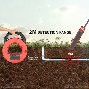 2M Far Distance Smart Pipeline Blocking Clogging Plumbers Instrument Pipe Iron Pipe Blockage Detector Diagnostic-tool Scanner 512hz Receiver Locator