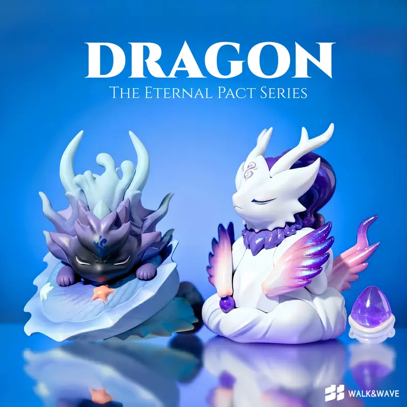 Walk&Wave Dragon Series PVC Boxed Collectible Fantasy Creatures Blind Bag - 3.15in Unisex Sealed Hobby Item, Fantasy Dragon Figurine, Gaming Collectibles, Desktop Decoration, Ideal Birthday Gift for 15+ Adults (Gamer Blind Bag Collecting)