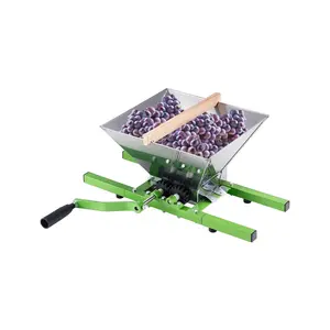 Summervibes VEVOR 1.8 Gal/7L Fruit and Apple Crusher, Large Manual Grinder, Stainless Steel Fruit Scratter Pulper for Wine Cider Apple Grape Pressing, with Roller Handle for Kitchen Home, Green