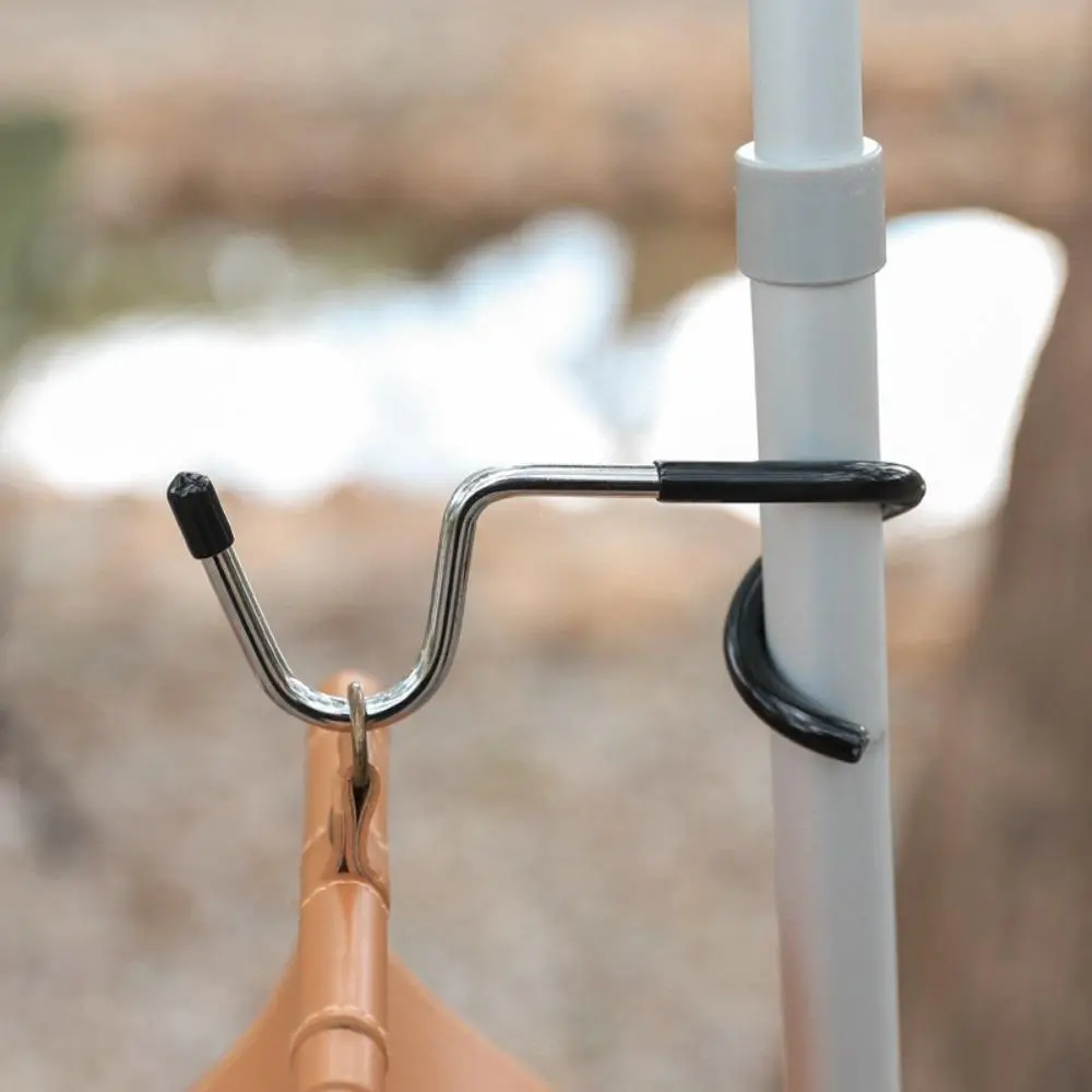 Durable Stainless Steel Camping Pole Hook for Securely Hanging Lamps, Clothes, and Accessories - Multi-functional and Anti-Slip