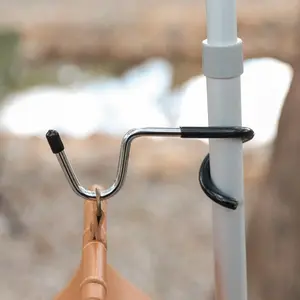 Durable Stainless Steel Camping Pole Hook for Securely Hanging Lamps, Clothes, and Accessories - Multi-functional and Anti-Slip
