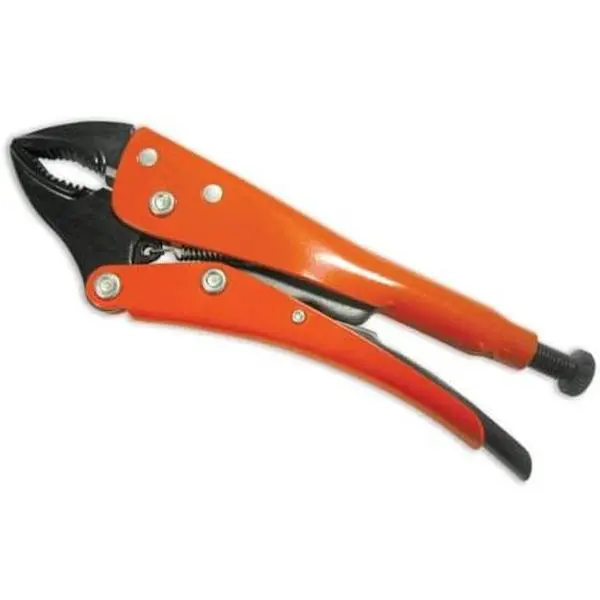 Grip-On GR11110 10 in. Curved Jaw Epoxy Locking Pliers, Orange Utility Tool - Home Needs Tool with Easy Size Adjustment, Firm Round Grips, Increased Strength, Durability, No-Pinch Quick Release, Firm Round Object Grip