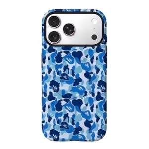 Stylish Camo Case For iPhone 17 Series Shockproof Hard PC Matte Blue Camo Ape Cover For iPhone 17 17 17Air 17Pro 17ProMax