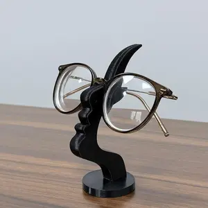 Unique Curved Glasses Holder, Safe Artistic Storage Solution, Minimalist Design, Desktop Bedside Table Decoration, Holiday Gift, Office Desk Accessories