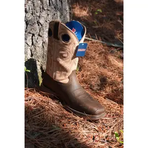 DURANGO MEN WORK BOOT DARK/LIGHT BROWN W STITCHING - DDB0498