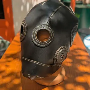 Daredevil Hand Made Leather Mask with Detailed Stitching and Eye Openings for Unique Style
