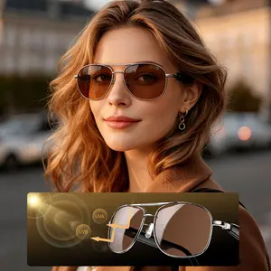 Bluetooth Smart Glasses, Wireless Open Ear Audio Sunglasses with HD Mic, Hands-Free Calling & Music Stylish Smart Sunglasses