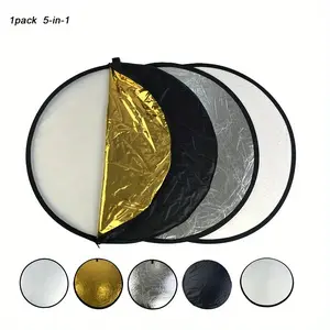 Photography Reflector, 30-110cm Sizes, Portable Mini Design, Outdoor Lighting, Photographic Fill Light, Includes Soft Board, 5-In-1 Functionality