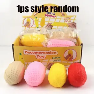 Large Peanut Stress Relief Toy, Realistic Squeeze Toy for Kids, Pressure Release Fun Gift, Durable Child Plaything