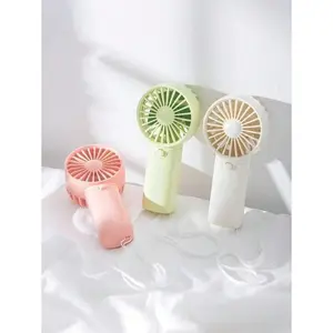 1pc-Handheld Battery Powered Cartoon Mini Fan, Portable, Suitable For Summer And Outdoor, Sports, Travel, Kitchen, Bedroom, Office, And For Women, Men, Adults,, Beach Accessories, Portable Women Cosmetic Hand Fan