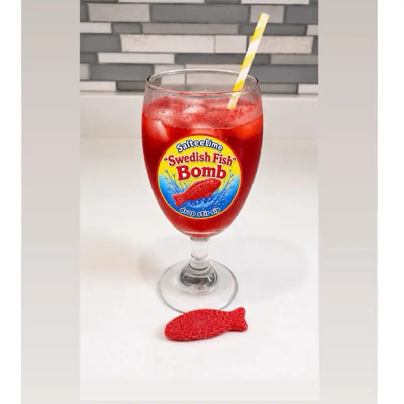 2 PACK SalteeLime Swedish Fish Drink Bomb - Low Calories for Vodka Soda or Water - Elevate Your Beverage in 30 Seconds