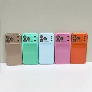 Solid Color Skin-Friendly Crystal Phone Case, Full Coverage Large Camera Window Shockproof Protective Case for iPhone 13/14/15/16/17 Promax/Air/Plus/Pro projector 4k iphoone 17 phone case iphone cases #YJFYFGSJXYKTIFFANYGREEN summerwins