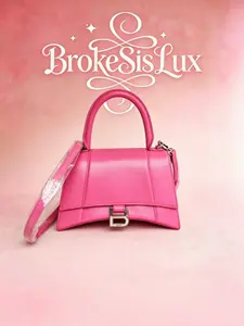 Pre-owned Bottega Balenciaga Hourglass Mini Top Handle Bag in Fuchsia Pink Leather