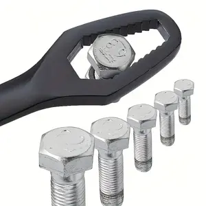 Multi-Function Universal Pipe Wrench 1-Piece Adjustable Wrench Fits 8-13mm & 14-22mm Dual-Head Tool Medium Size Black