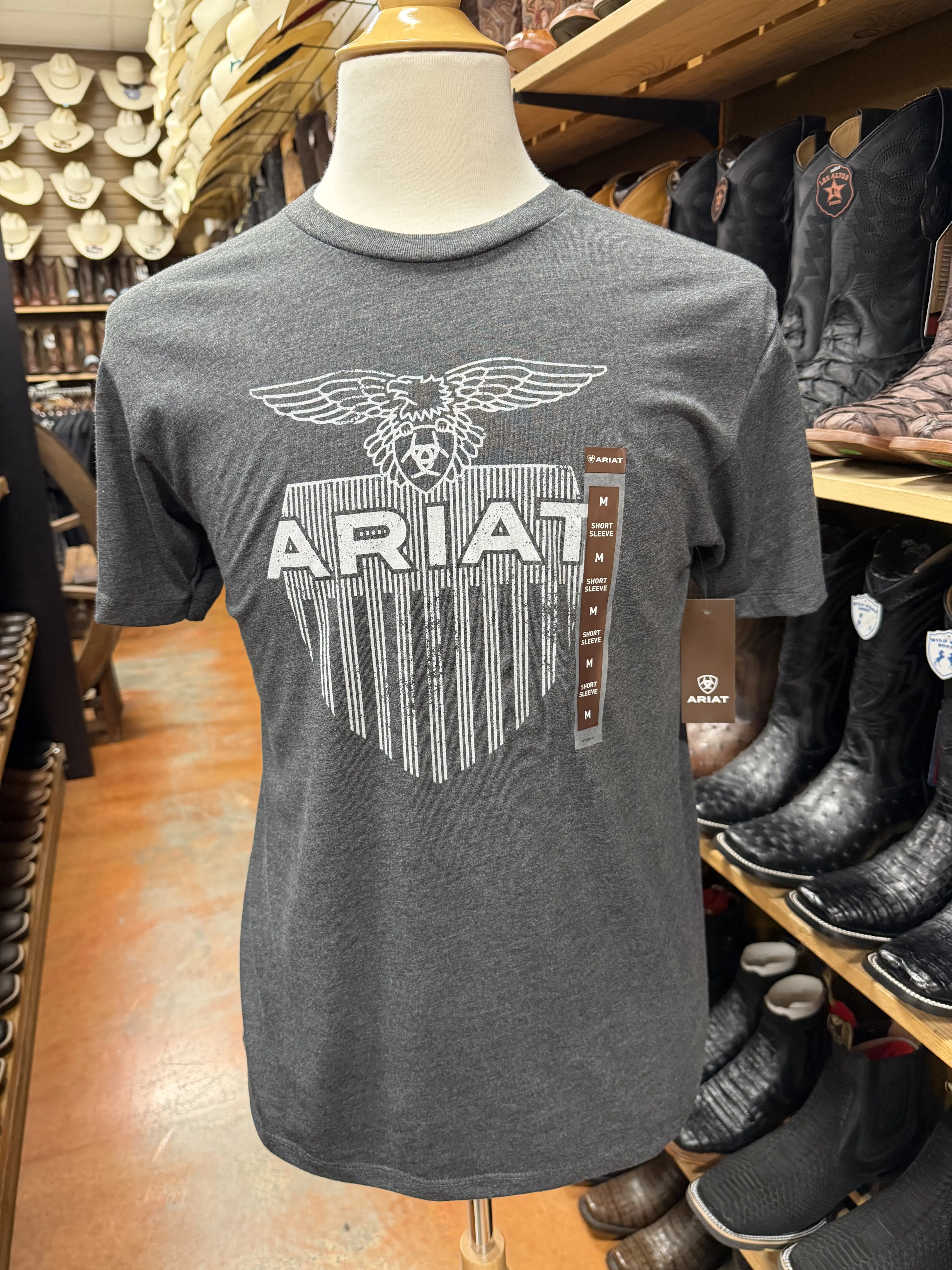 Ariat- Diamon Shield T-Shirt - CHARCOAL HEATHER