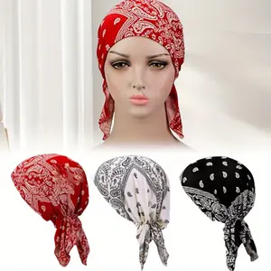 3 Pcs Chemo Headwear for Women Pre-Tied Head Scarves Turban Beanie Caps Cancer Head Wrap Headscarf for Yoga Running