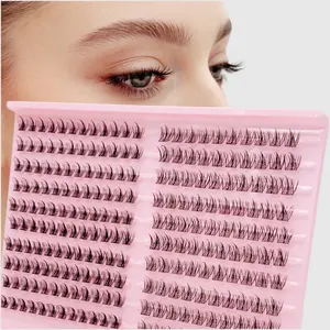 Extra Large Capacity False Eyelashes, 220 Clusters, 10-16mm C Curl, Soft and Fluffy, Realistic Segmented Design, Beginners Friendly
