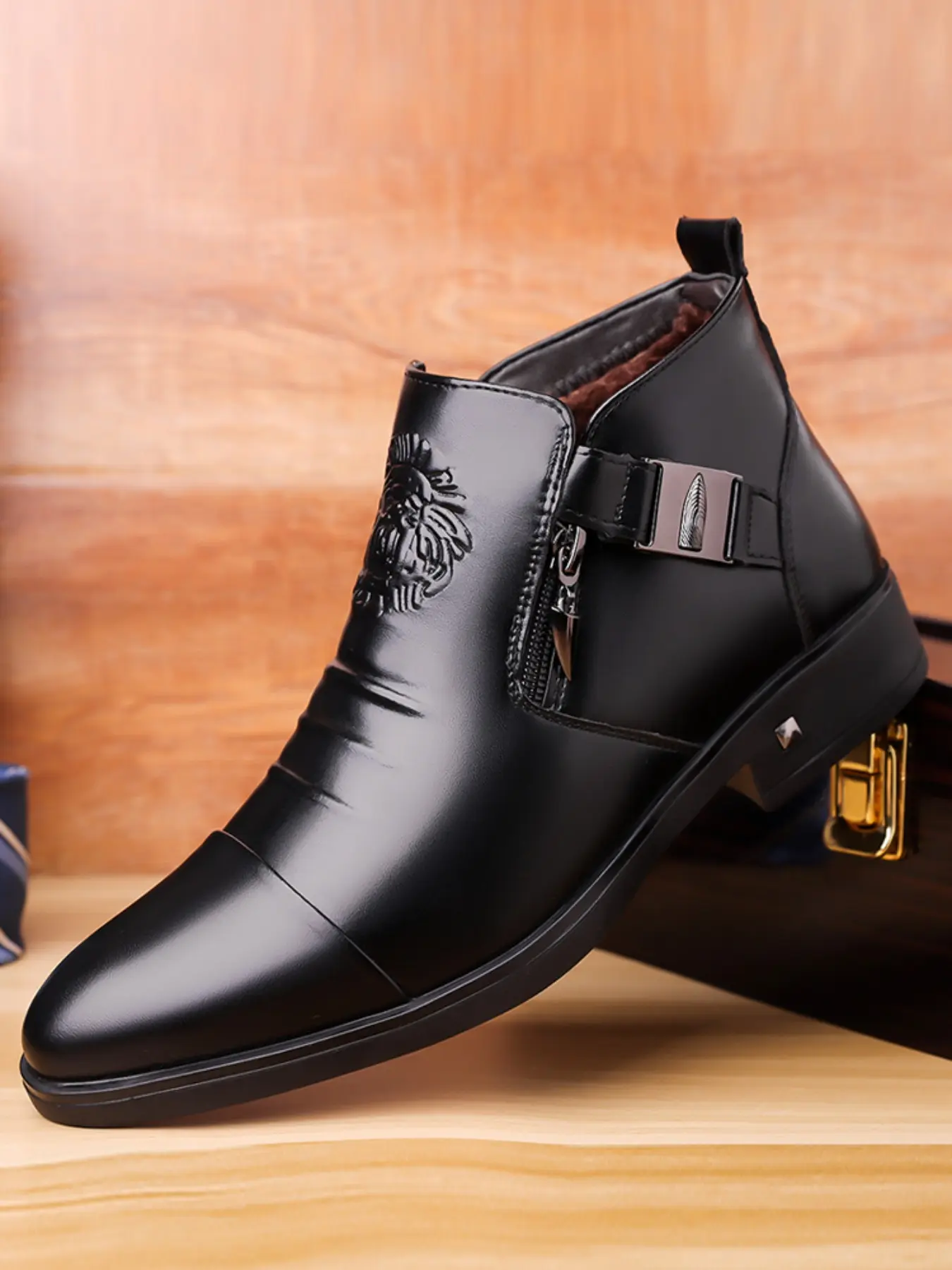 Men's Casual Business Boots Round Toe Western, High-End Elegant All-Season Shoes, Perfect for Work Parties Daily Wear, Stylish Men's Footwear Round Toe Cowboy Boots