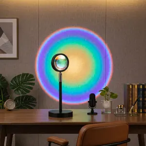 Viral Sunset Mood Light, 180° Adjustable RGB Ambient Night Light with Remote,4 Modes Color Changing USB Light, Commercial Decor for Bar, Store, Studio, Live Streaming, Photography Backdrop, Bulk Friendly for Small Business Owners timeless gift
