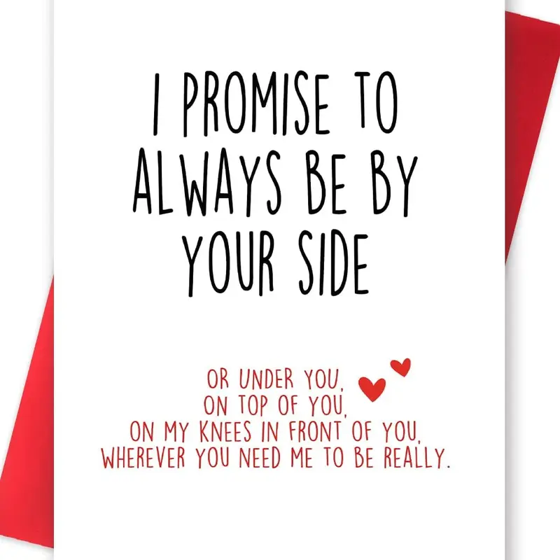 Halloween Fall Gift Funny Card with Envelope: Naughty Anniversary & Birthday Card for Boyfriend, Husband, Wife, Fiancee – 'I Promise to Always Be by Your Side