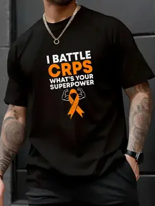 100% Cotton Unisex I Battle CRPS RSD Awareness Orange Ribbon Warrior Fighter T-Shirt – Cute & Comfy, Instagram Aesthetic, TikTok Fashion Tee