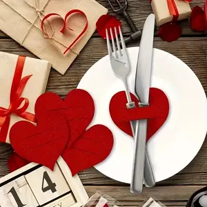12-Piece Heart-Shaped Napkin Holder Set, Valentine's Day Table Decor, Festive, Perfect for New Year, Holidays & Romantic Gatherings, Adds Romance, Romantic Ambiance