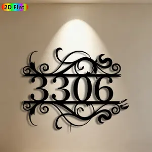 1pc Address Number 3306 Metal Wall Art, Elegant Address Number Statue Mural, Ideal Gift for New Year, Housewarming, Home Decor Enthusiasts, Perfect for Front Door Wall & Garden Fence, Unique Outdoor Wall Ornament for Address Sign Enthusiasts