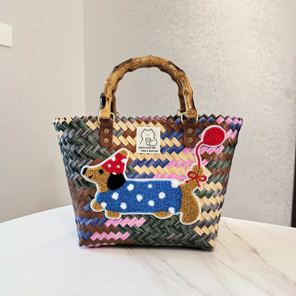 Bamboo handle six colors (red balloon do