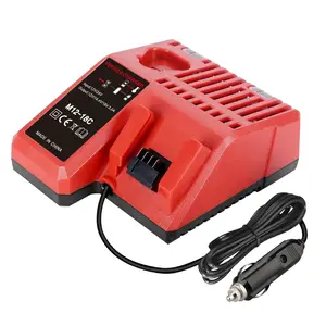 M12-18C Vehicle Battery Charger, Replacement for Milwaukee for M12 12V & for M18 18V Lithium Ion Batteries, 12V/24V Cigarette Lighter Input, 3A Fast Charging, LED Indicator