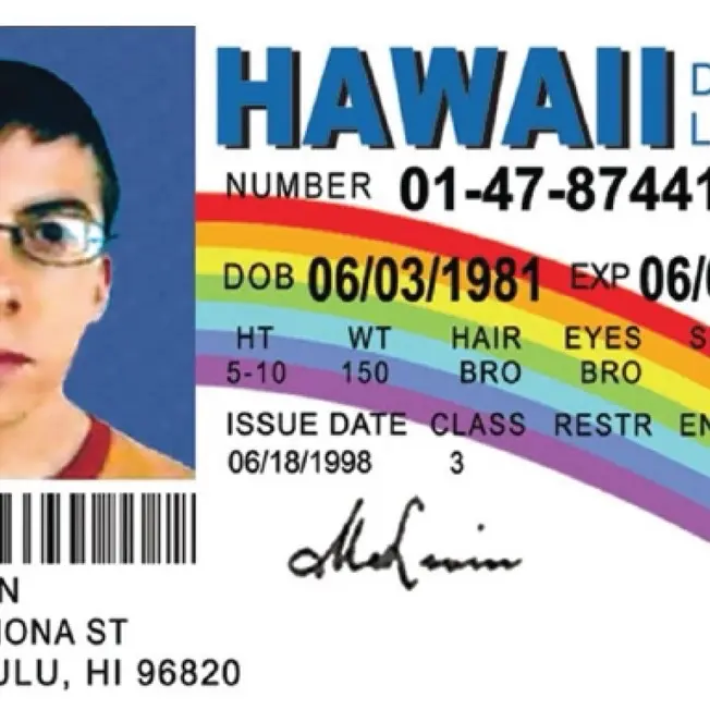 McLovin Superbad ID Card High Quality Glossy Finish Movie Prop Fun Gag Gift with Unique Graphics and Durable Print